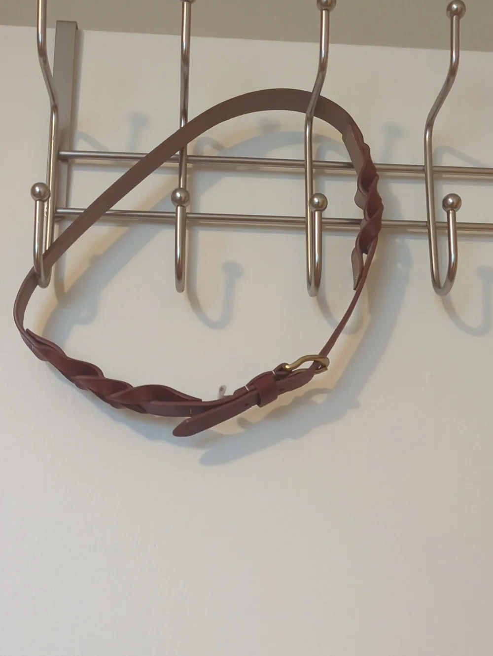 Target Brown Braided Leather Belt with Brass-Tone Buckle